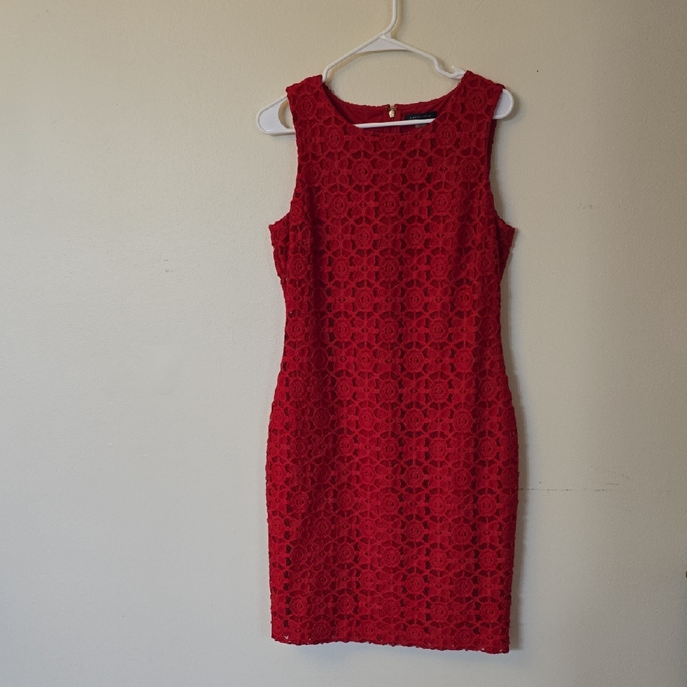 Tommy Hilfiger Red Lace Mini Dress